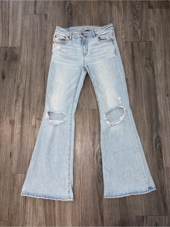 American Eagle Outfitters Denim - American Eagle Outfitters Light Blue Distressed Flare Jeans